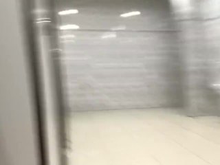 Small cock play in public toilet, got scared when man came out of cubical