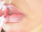 Preview 3 of Pouty Pink Lip Fetish: Touching up my Lipgloss
