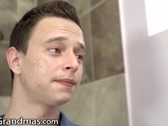 Video LustyGrandmas Busty Mature Caught Peeper & Makes Him Lick