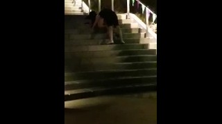 Amateur Atrapado Lamiendo Culo Y Coño En Público