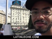 Preview 2 of Latin Leche- Sexy Tourist Milks Big Uncut Dick With Mouth