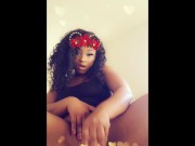 Preview 6 of THICK EBONY FUCKS HER TIGHT PUSSY UNTIL SHE SQUIRTS ON SNAPCHAT