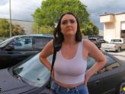 Preview 3 of Roadside - Natural Busty Teen Fucks Her Car Mechanic