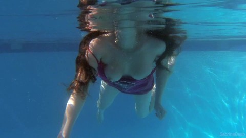 Sabrina Deep Underwater Pool Tease and Dildo Masturbation - Excerpt