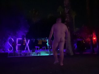 Walking naked in the resort