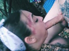 Sloppy spitting and drool deepthroat facefuck 