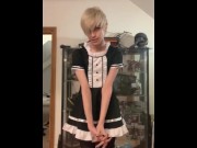 Preview 2 of Pretty Teen Maid Boy Jerks off and Cums in Panties