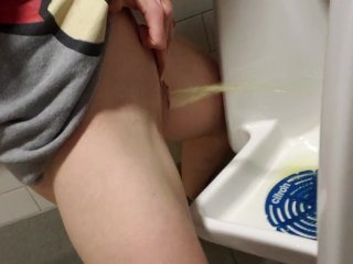 solo female, urinal, public urinal, public piss