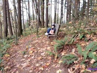 Little_Kitty Gets Caught in the Forest and Sucks a_Cock to Keep Her_Secret!