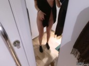 Preview 2 of Public dildo ride in the dressing room
