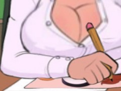 Confession booth! Animated Big Booty Nun Spanks School Girl front of Class