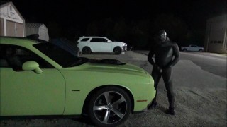 hump and cum on green muscle car