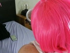Pink hair GanjaGoddess69 gives a dickrate to a tiny ugly penis: Dick shame