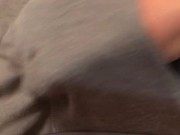 Preview 3 of Long Edging in Gray Boxer Briefs, White Socks, Big Cumshot