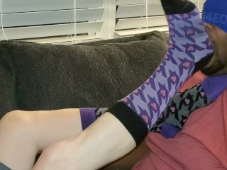 Slave worship gagging feet socks 