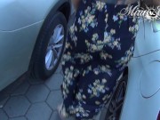 Preview 3 of Public Blowjob in the middle of the parking lot! towed in public