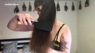 Long Brunette Hair Brushing - Preview