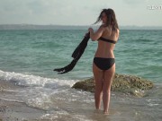 Preview 4 of Kim Nadara sexy gymnastics by the sea