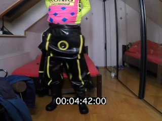 How Long it need for Slip on in Inflatable MD-Latex Cyborg Suit