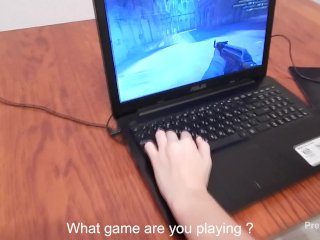 play game, verified amateurs, blonde, counter strike