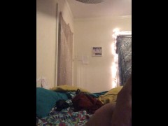 Teen mom home alone, showing off and playing with her pussy