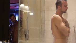Roommate Caught Creeping On His Straight Friend Showering Turns Into Sex