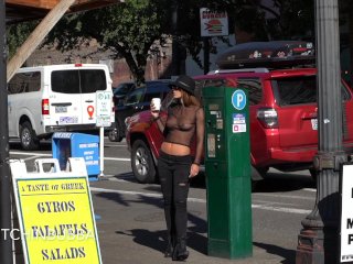VOYEUR: braless teen downtown Portland