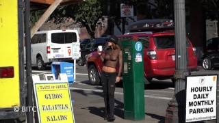 VOYEUR Braless Teenager In Portland's Downtown