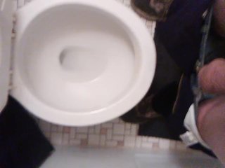 POV Standing Up as I Piss