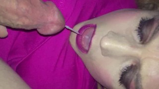 Abby's Sissy Mouth Cumming