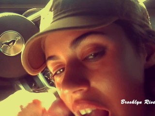 YOUNG Latina sucks dick for Hot CUM facial in_Front Seat - Brooklyn_Rivers