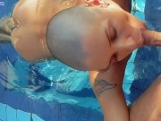 Preview 5 of Hot anal sex at the pool with bald girl on her birthday and Cum on face