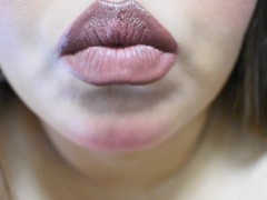 Pouty Lip Fetish Candid: Putting on Lipstick and Lip Gloss