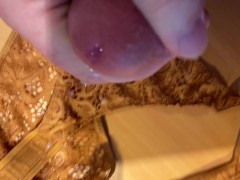 Cum over VS thong whilst watching a panty stuffing video of Pornhub