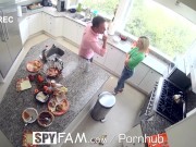 Preview 4 of SPYFAM Step Sis Fucked In The Kitchen On Thanksgiving