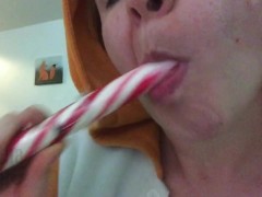 Foxgirl Slobbers on Candy Cane