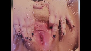 BBW Fucks Himself In The Mirror With Dildo Squirting