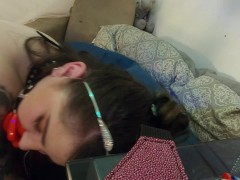 Sex slave kitten bound and fucked to cum