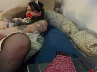 Sex Slave Kitten Bound and Fucked to Cum