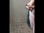 Chubby man sounding masturbation