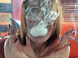 solo female, smoking fetish, multiple smoking, kink