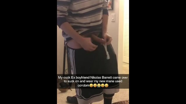 Cuck Ex boyfriend Nikolas Barrett Sucks on and wears used condom