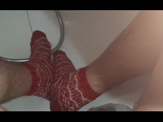 pissing, solo male, exclusive, socks