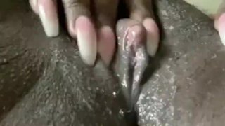 Solo play with wet chocolate pussy