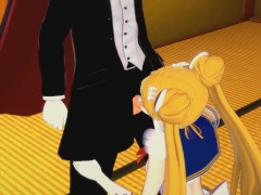 (3D Hentai)(Sailor Moon) Jerking off Tuxedo Mask