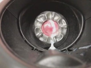 Milked by Launch with Quickshot  2 cumshots in a row  Cum ropes  Closeup