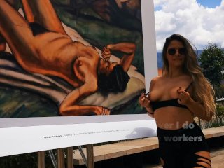 fetish, outdoor strip, sport, big tits