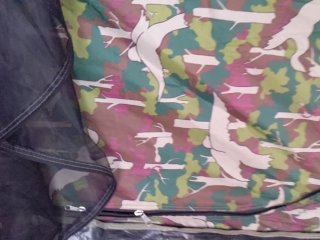 Caught my stepsister masturbating in a tent at the beach until cum - Part 1