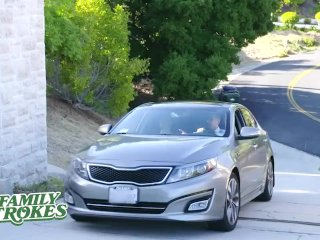 FamilyStrokes - Busty Stepmother Lets Her Stepson Creampie Her