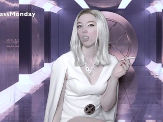 Smoking Emma Frost Blowjob in the X-Mansion